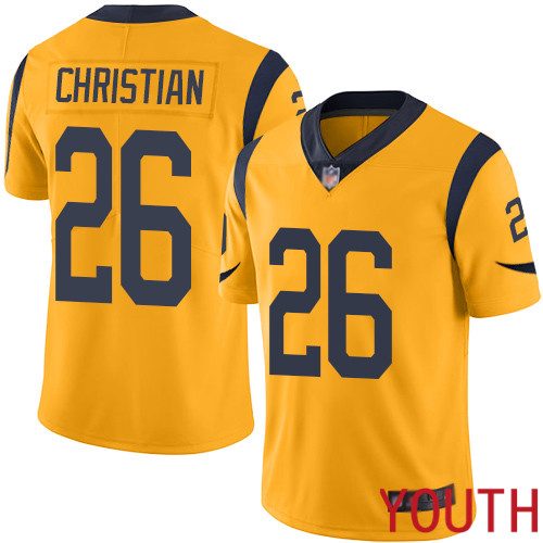 Los Angeles Rams Limited Gold Youth Marqui Christian Jersey NFL Football #26 Rush Vapor Untouchable->los angeles rams->NFL Jersey